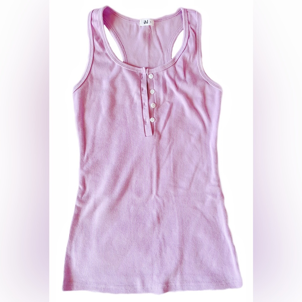 Women’s Ribbed Henley Racerback Tank Top Sleeveless Knit Basic Round Neck Vest